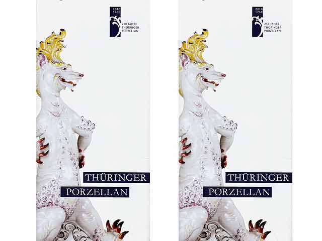 Kunsthandwerk in Thüringen. Einblicke in eine meisterliche Tradition. 1. Auflage. Beigelegt "250 Jahre Thüringer Porzellan", 2010, Faltkarte mit vielen Informationen (Foto)