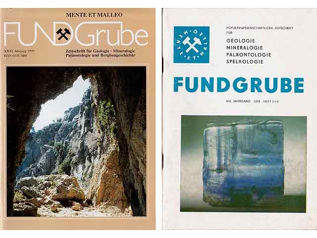 Konvolut "Fundgrube. Zeitschrift für Geologie, Mineralogie, Paläontologie und Bergbaugeschichte". 17 Titel / Hefte. 