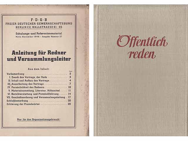Konvolut "Öffentlich reden und Versammlungen leiten". 3 Titel. 