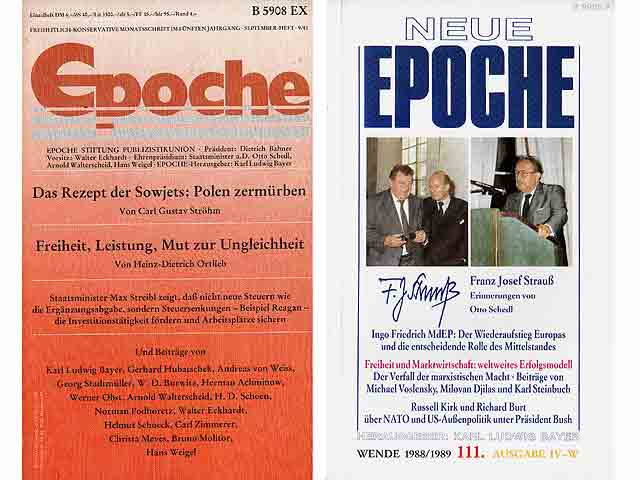 Zeitschriften-Sammlung „Epoche. Freiheitlich-Konservative Monatsschrift. München“. 16 Titel. 