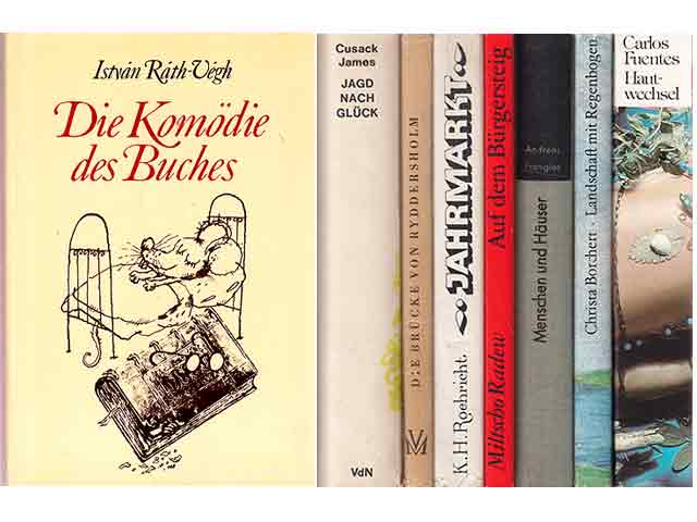 Büchersammlung „Romane, Geschichten, über Bücher und Glück“. 8 Titel. 