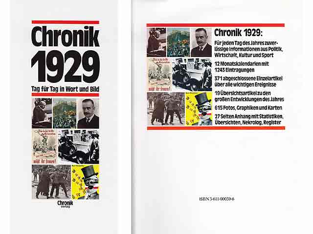 Chronik 1929. Tag für Tag in Wort und Bild. 2., überarbeitete Auflage/1989