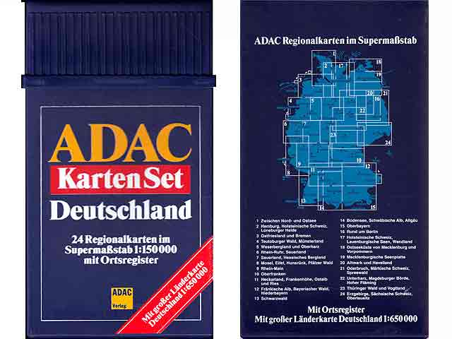 ADAC Karten Set. Deutschland. 24 Regionalkarten im Supermaßstab 1:150 000. Mit Ortsregister. Mit großer Deutschland - Länderkarte 1:650 000.