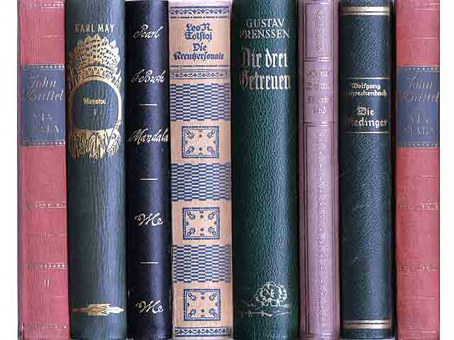 Büchersammlung „Begebenheiten, Romane, Erzählungen“. 8 Titel. 