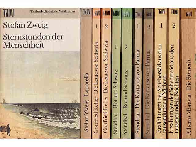 Büchersammlung „Taschenbibliothek der Weltliteratur. TdW“.14 Titel (24 Bücher). 